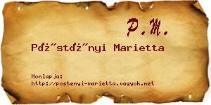 Pöstényi Marietta névjegykártya